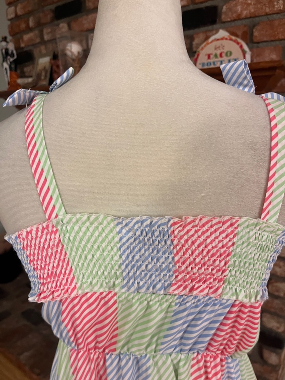 Habitual Girl Striped Sundress in Pink, Blue, and Lime - Picture 5 of 7